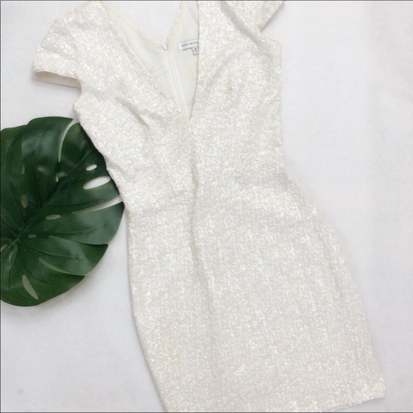 Dress the Population Zoe White & Cream Sequin Dress Size M - Picture 3 of 5